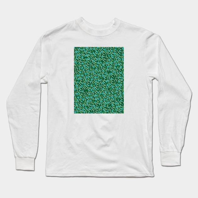 Green Floral Pattern Long Sleeve T-Shirt by FloralPatterns